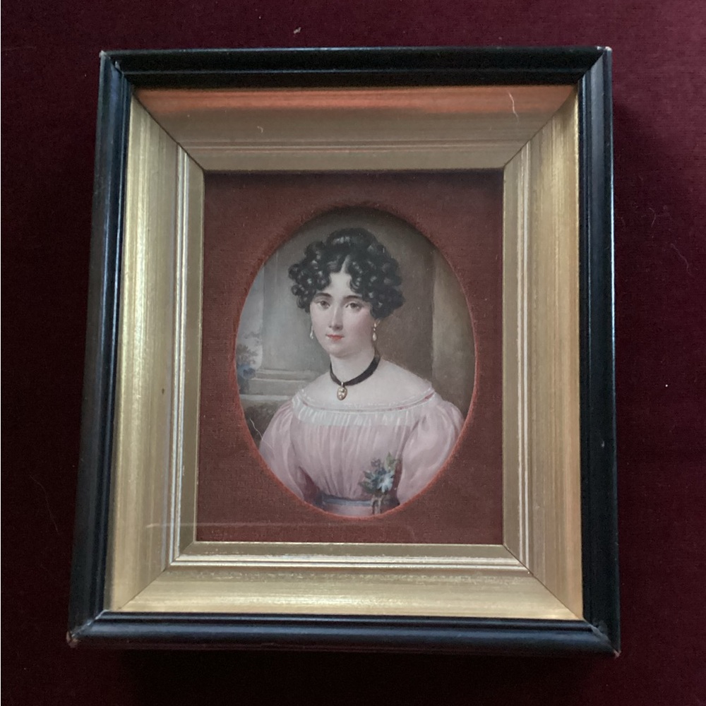 Vintage:  Young Woman Shadow Box Picture.